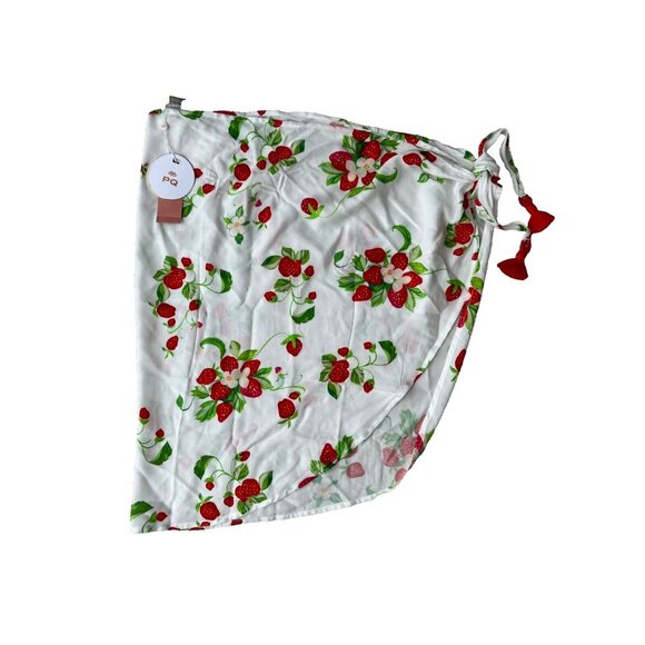 Pilyq Strawberry Fields Sarong Swim Cover Pareo Skirt - Picture 3 of 4